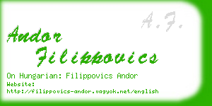 andor filippovics business card